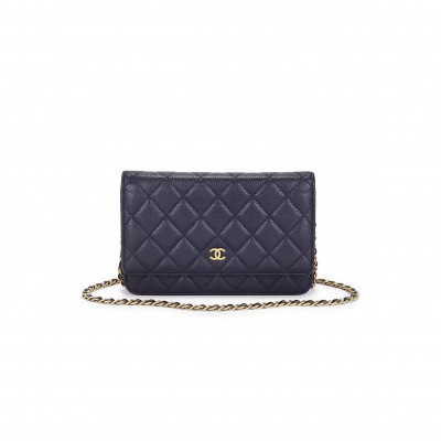 CHANEL CAVIAR WALLET ON CHAIN (19*13*3.5cm) 